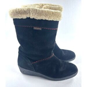 Tecnica Womens Genuine Black Suede Sherpa Trekking/Snow Boots